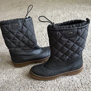 Coach Quilted Black Winter Boots